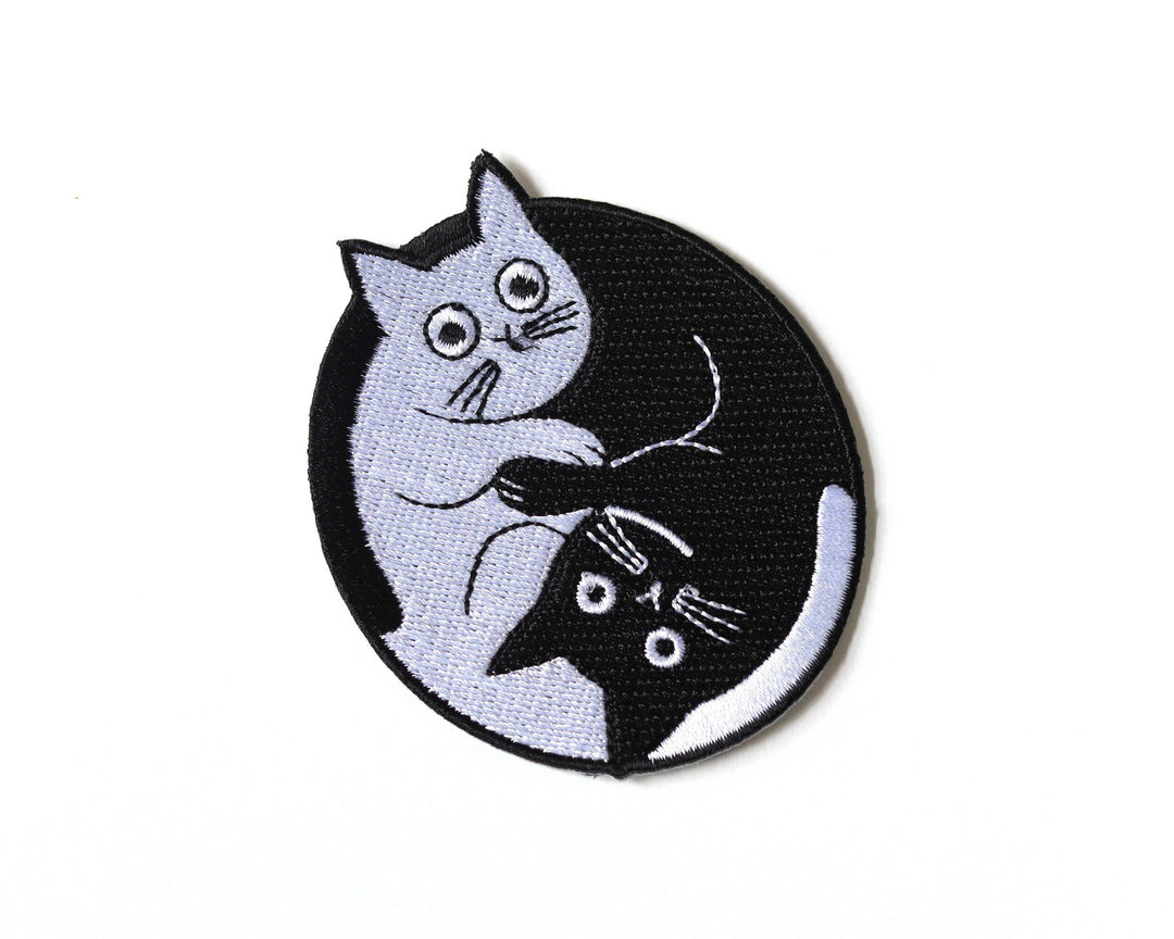 Yin-Yang Cats Iron-On Patch