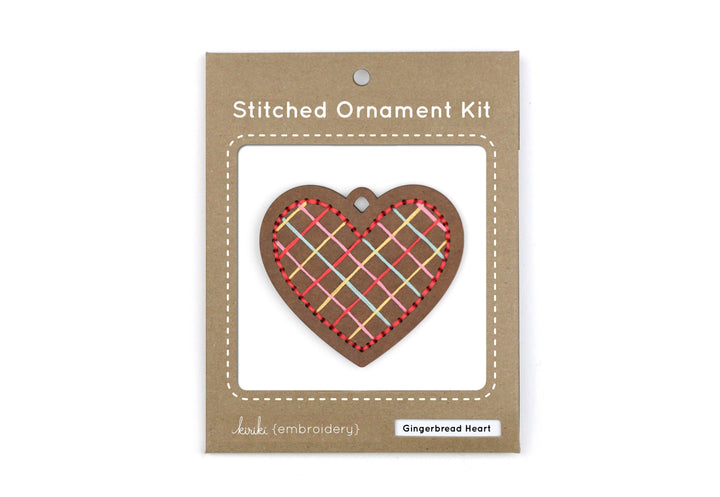 Gingerbread Heart - DIY Stitched Ornament Kit