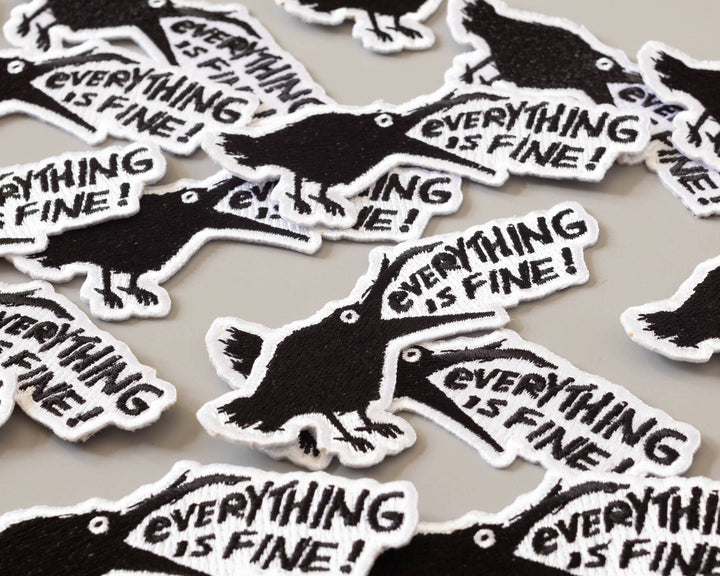 Everything Is Fine Raven Iron-On Patch