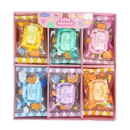 CUTE BEAR Soap Eraser - School writing  Desk Essencials