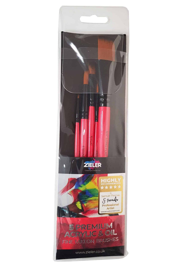 Zieler® Premium Acrylic &amp; Oil Brush Wallet (Set Of 5)