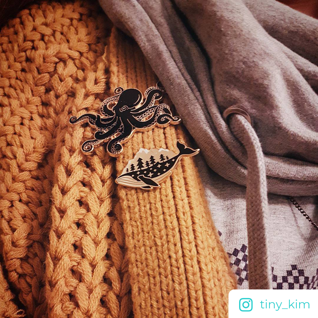 Gold Whale-derness Pin
