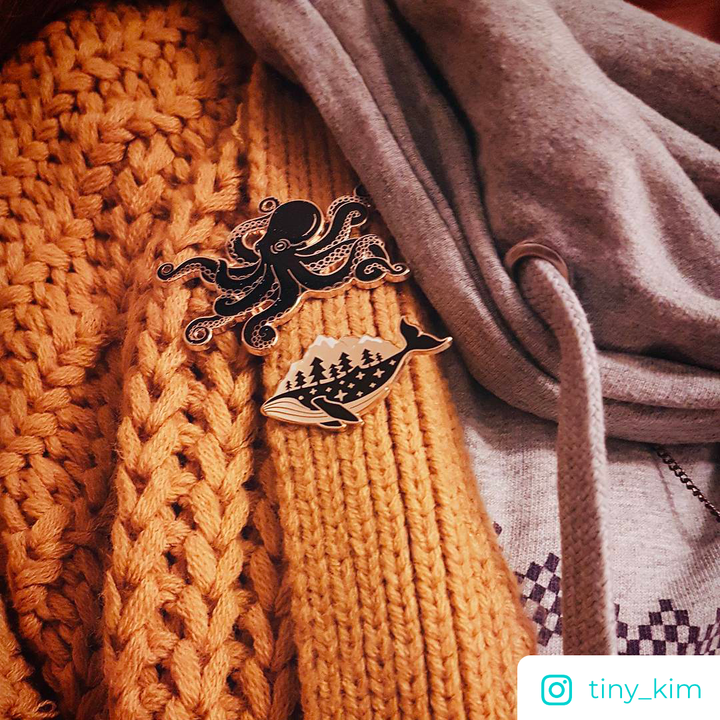Gold Whale-derness Pin