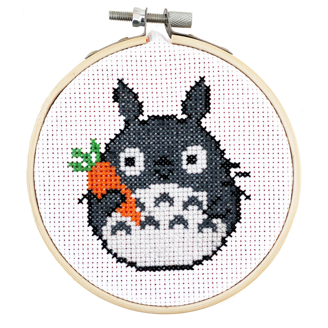 Totoro with Carrot - DIY Cross Stitch Kit