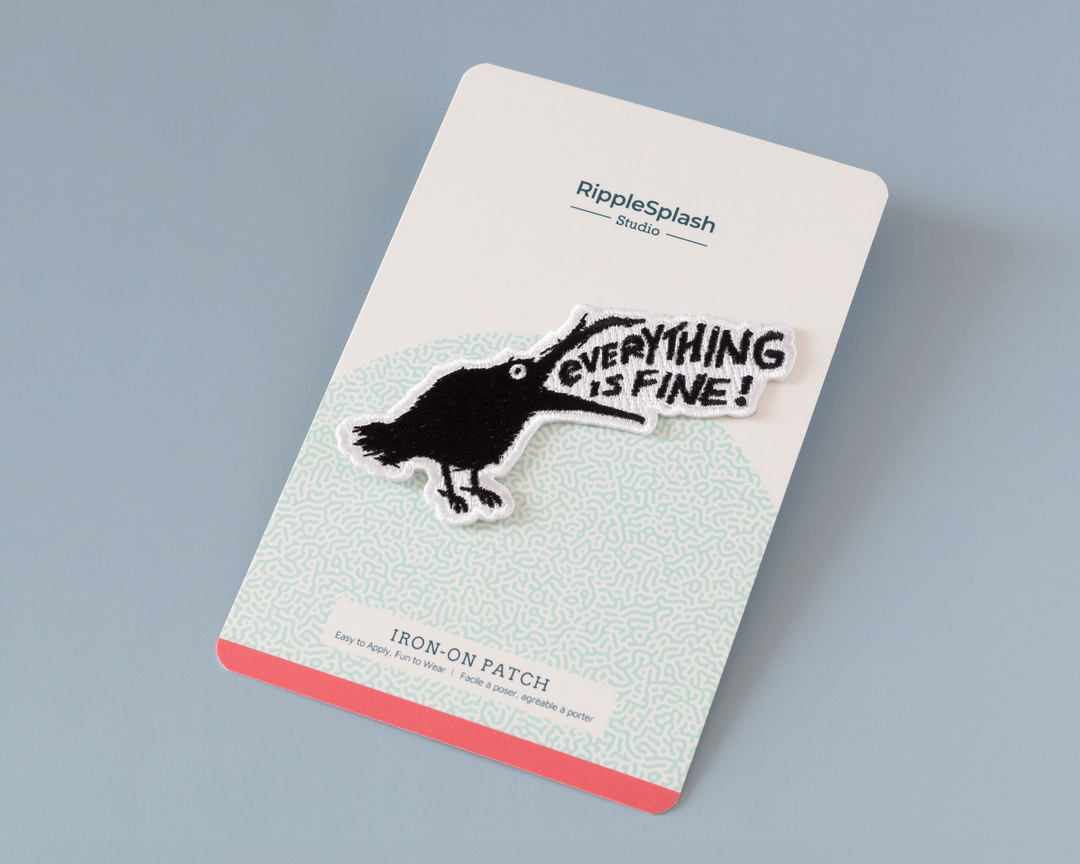 Everything Is Fine Raven Iron-On Patch