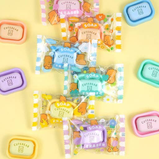 CUTE BEAR Soap Eraser - School writing  Desk Essencials
