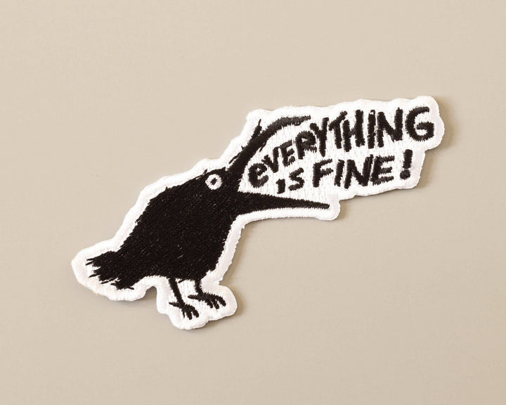 Everything Is Fine Raven Iron-On Patch