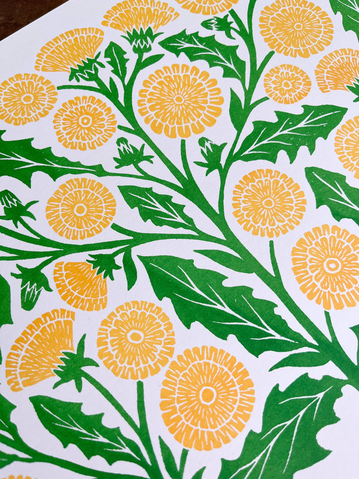 Garden Series: Dandelion Risograph Print