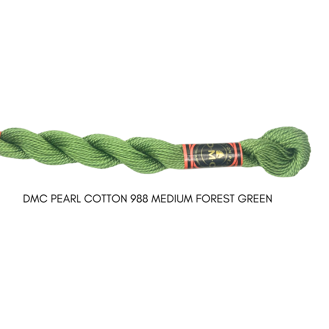 DMC Perle Cotton Size 988 Med. Forest Green