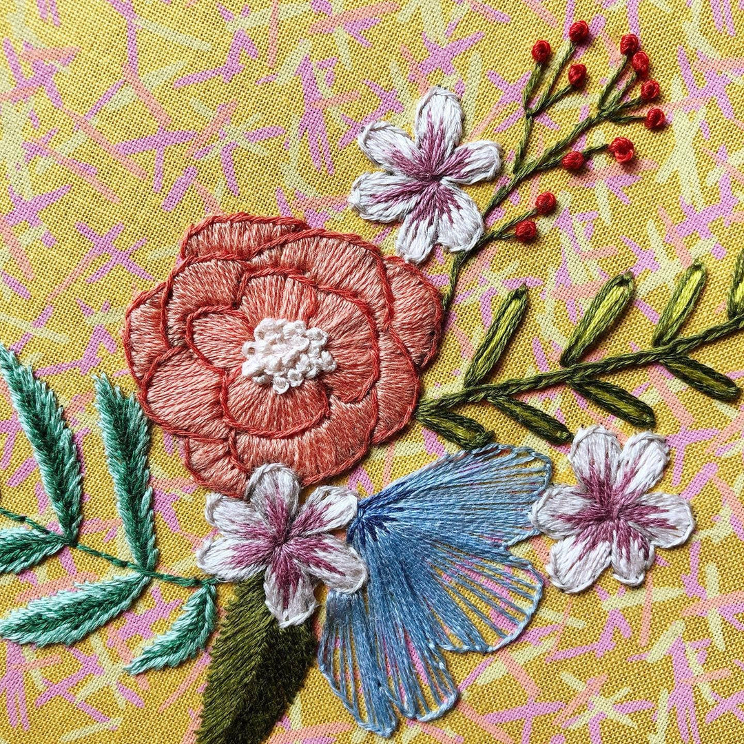Florals Hand Embroidery - Peel Stick & Stitch Patterns