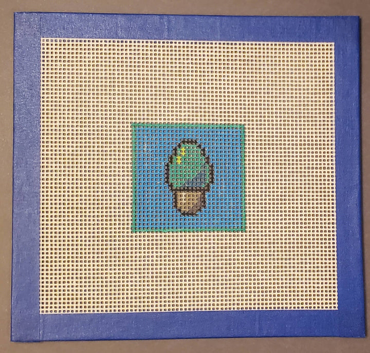 Christmas bulb mini needlepoint hand painted canvas