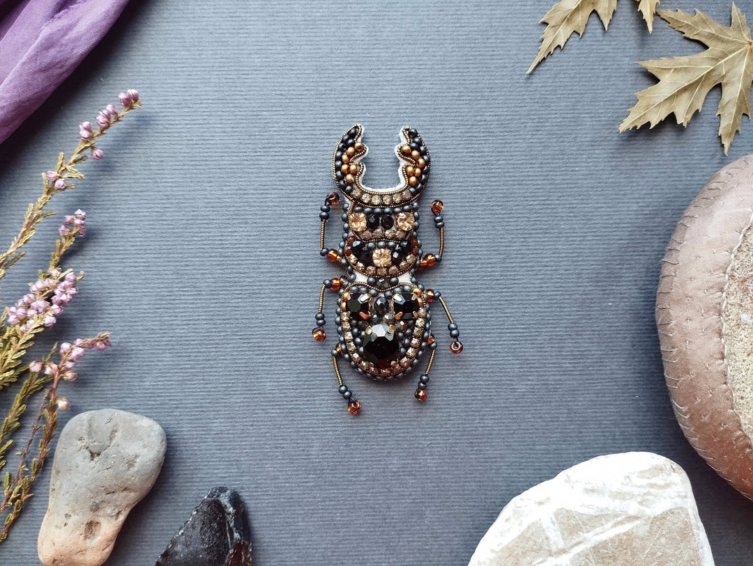 Set of 4 Bead Embroidery Kit: DIY Insect Brooches