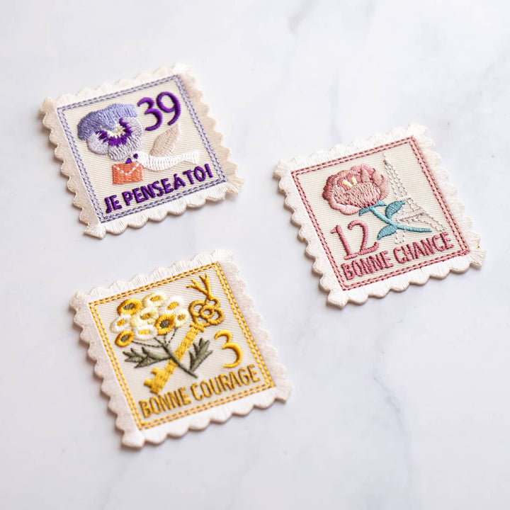 Vintage Stamps - Iron on Patch
