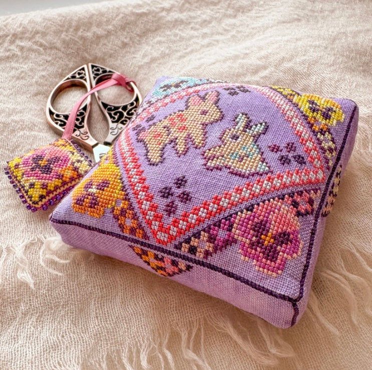 Pansy Picnic Cross Stitch Pattern