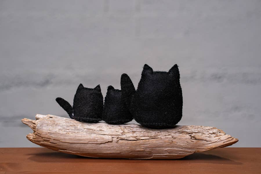 Needle Felted Black Cats Kit