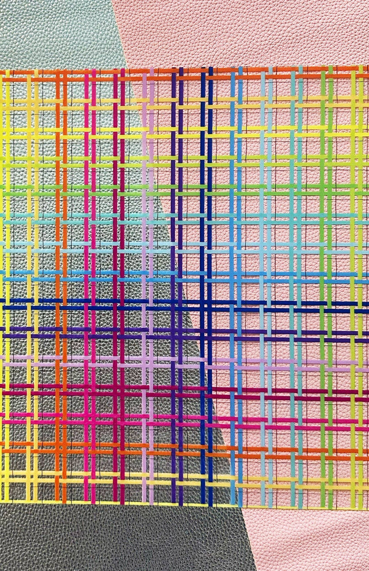 Rainbow Plaid Clear TPU Vinyl
