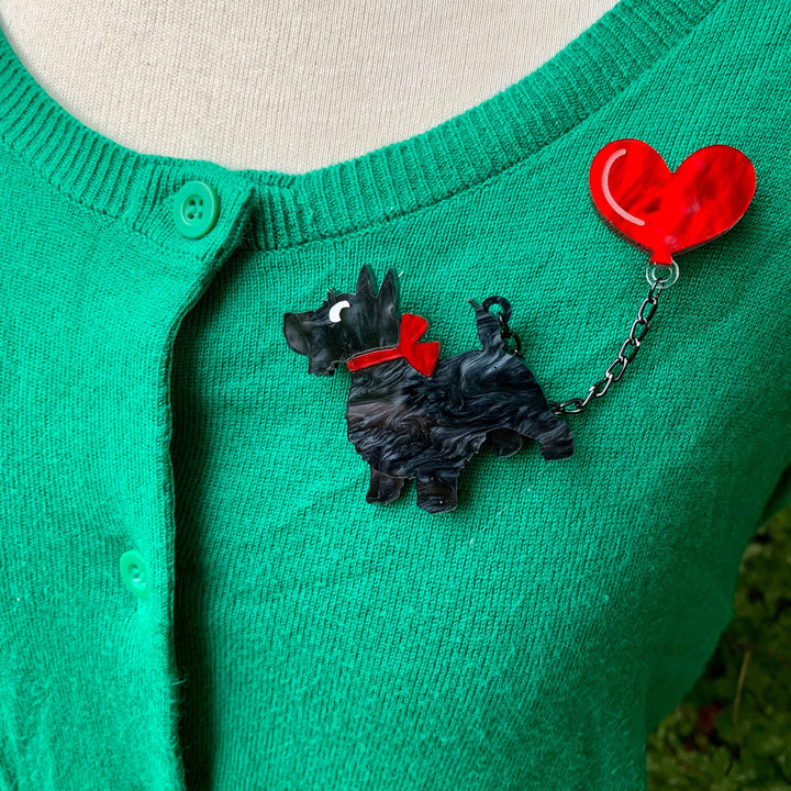 Scottie Dog Balloon Brooch