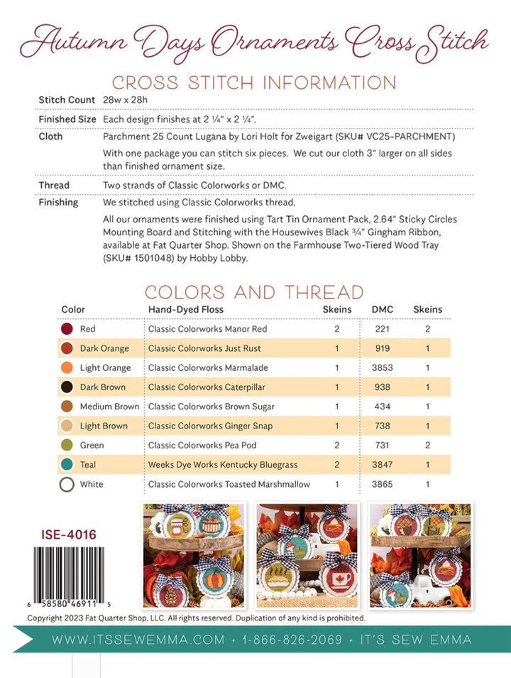 Autumn Days Ornaments Pattern