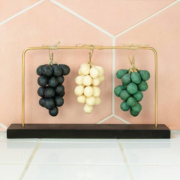 POS brass holder to display grape soaps - NOT FOR RESALE