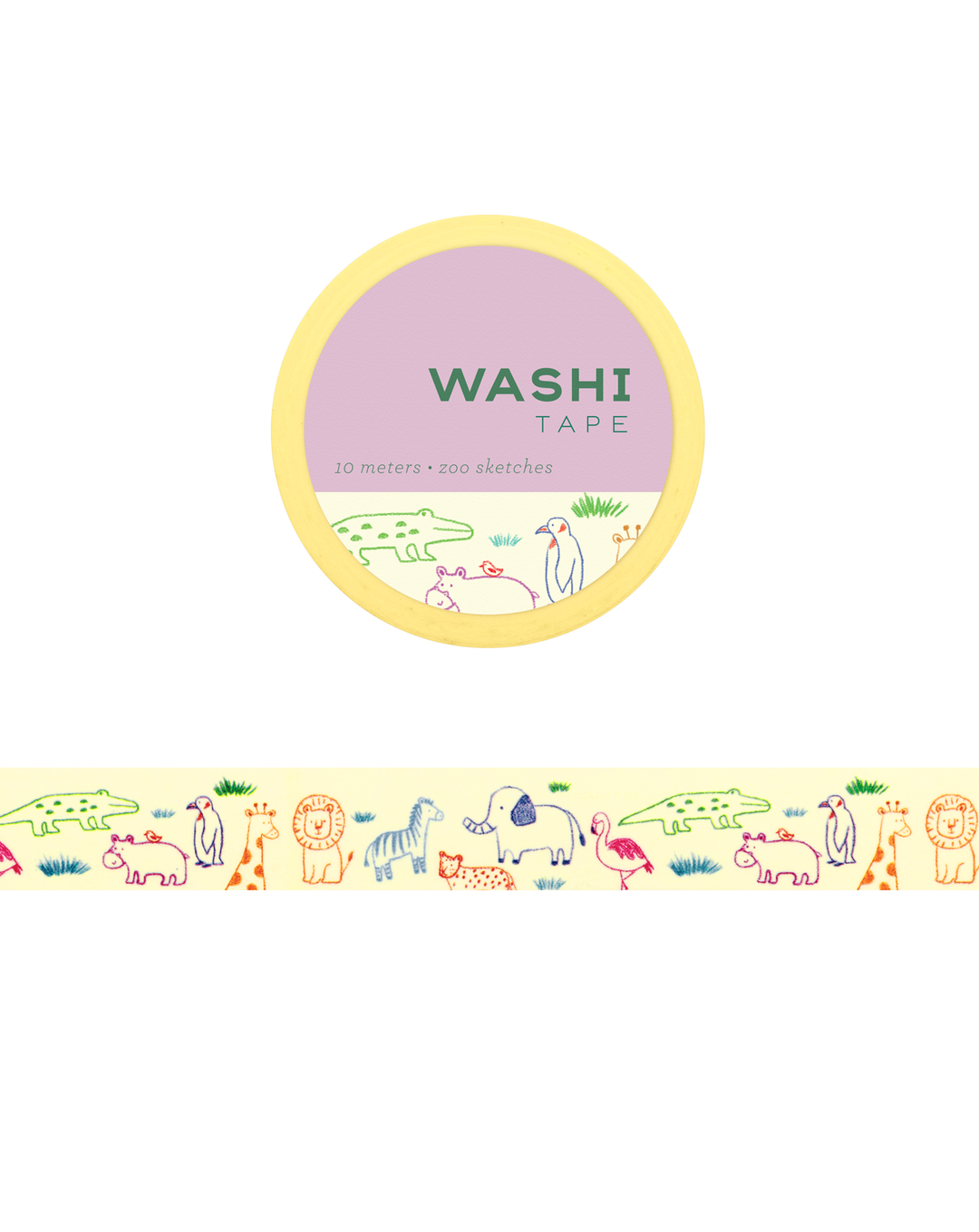 Zoo Sketches Washi Tape