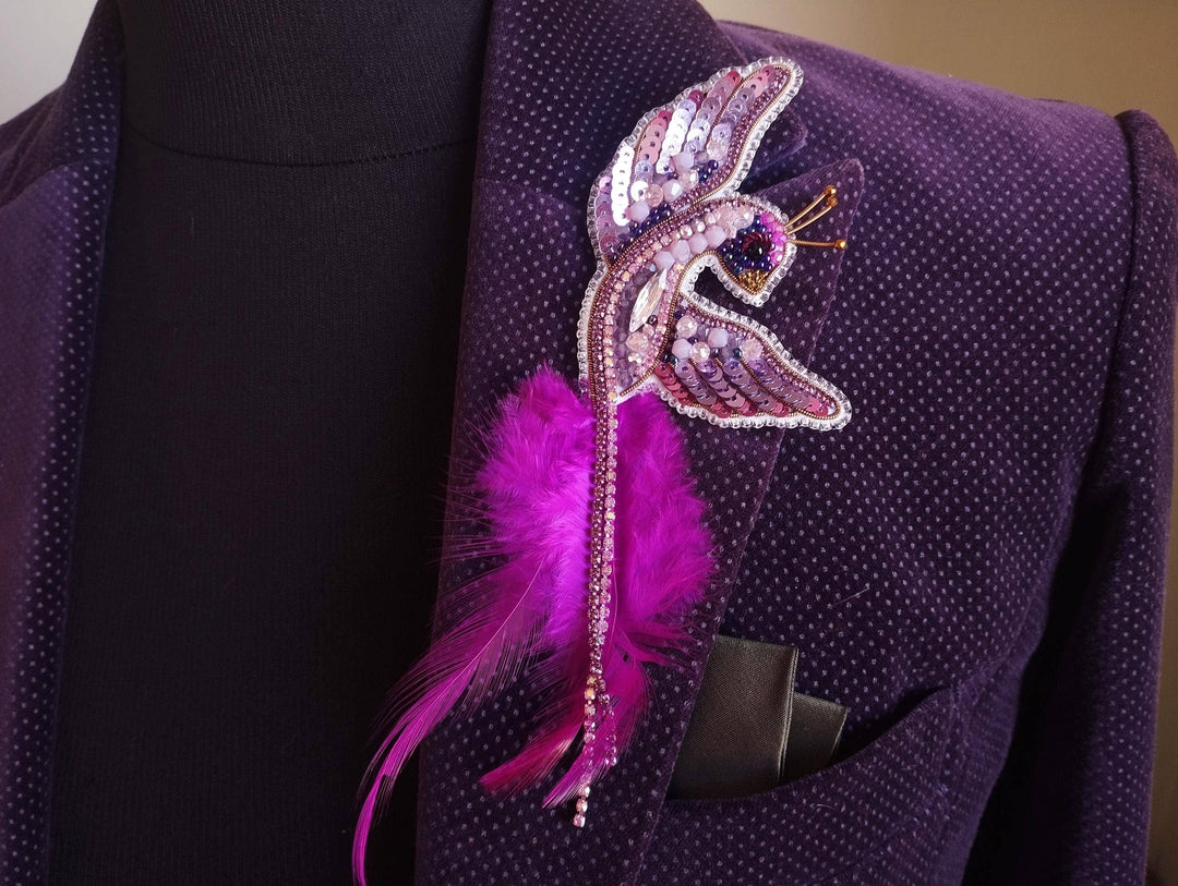 Set of 3 Fantasy Bird Beaded Brooch Embroidery Kits