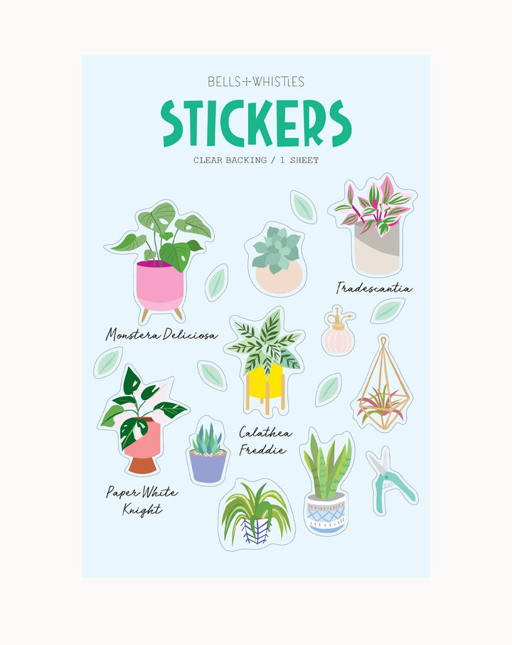 House Plants Clear Stickers
