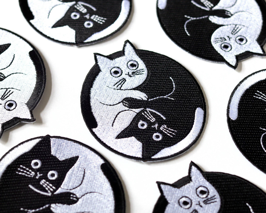 Yin-Yang Cats Iron-On Patch