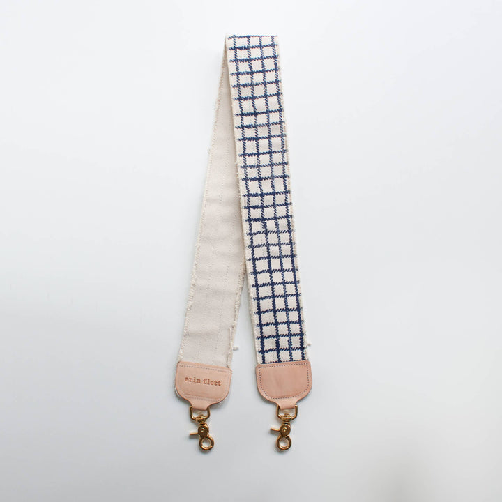 Navy Plaid Bag Strap