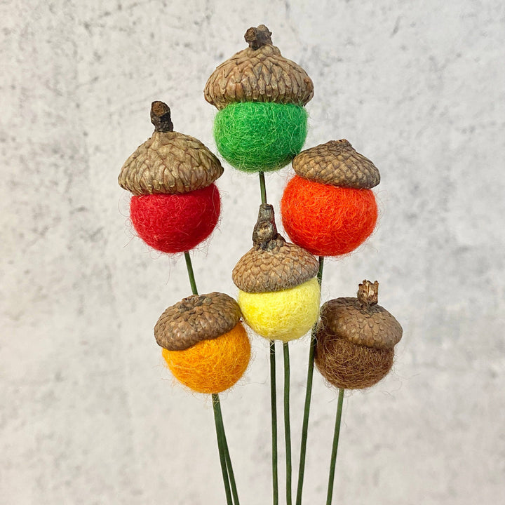 Wool Felt Acorns Autumn Leaves