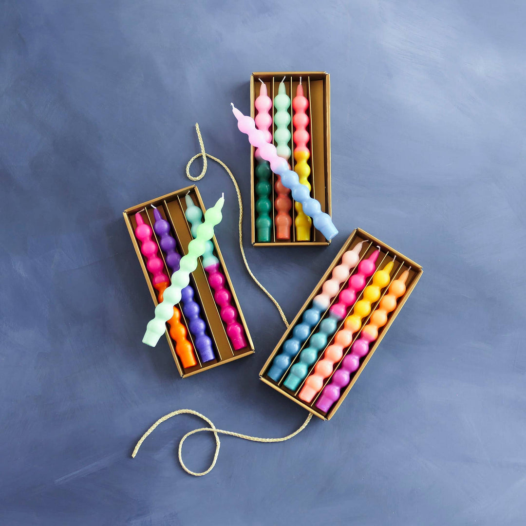 Glitterville Ballerina Taper Candle, St/4, 3 Asst