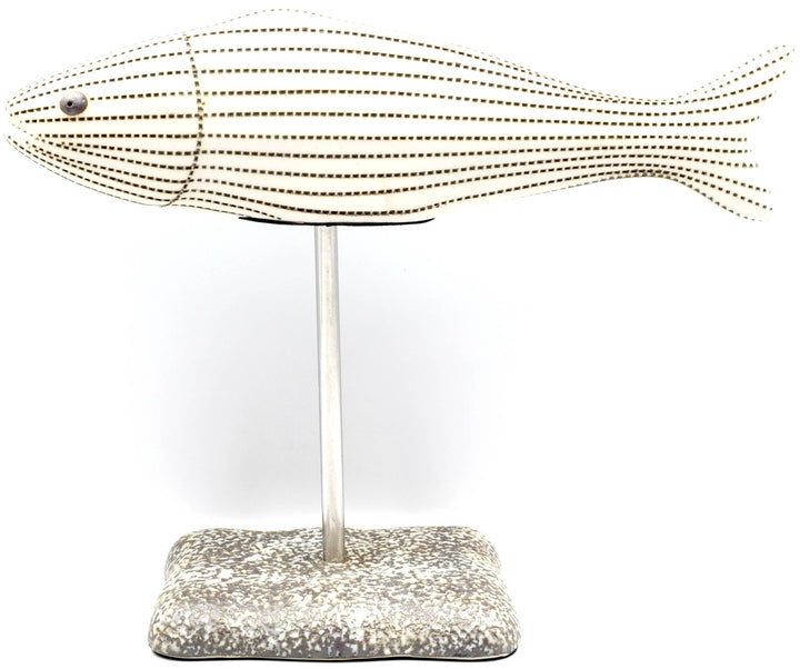 Handcrafted Porcelain Fish Black Dotted Stripe