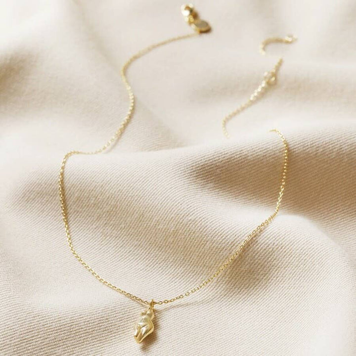 Feminine Figure Pendant Necklace in Gold
