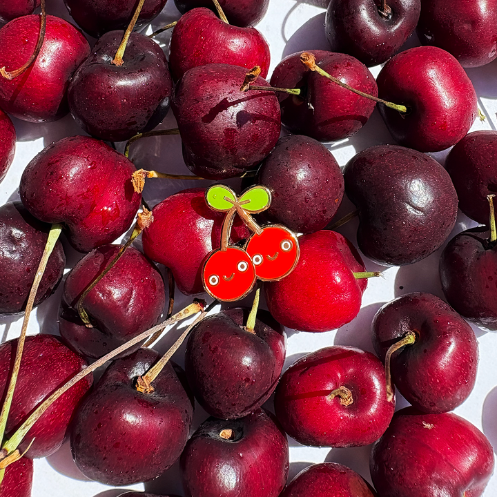 Cute Red Cherries Hard Enamel Pin