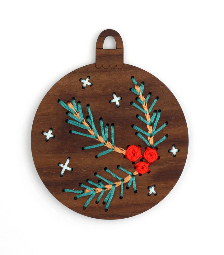 Pine Branch - DIY Stitched Ornament Kit