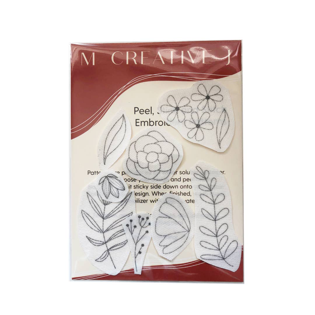 Florals Hand Embroidery - Peel Stick & Stitch Patterns