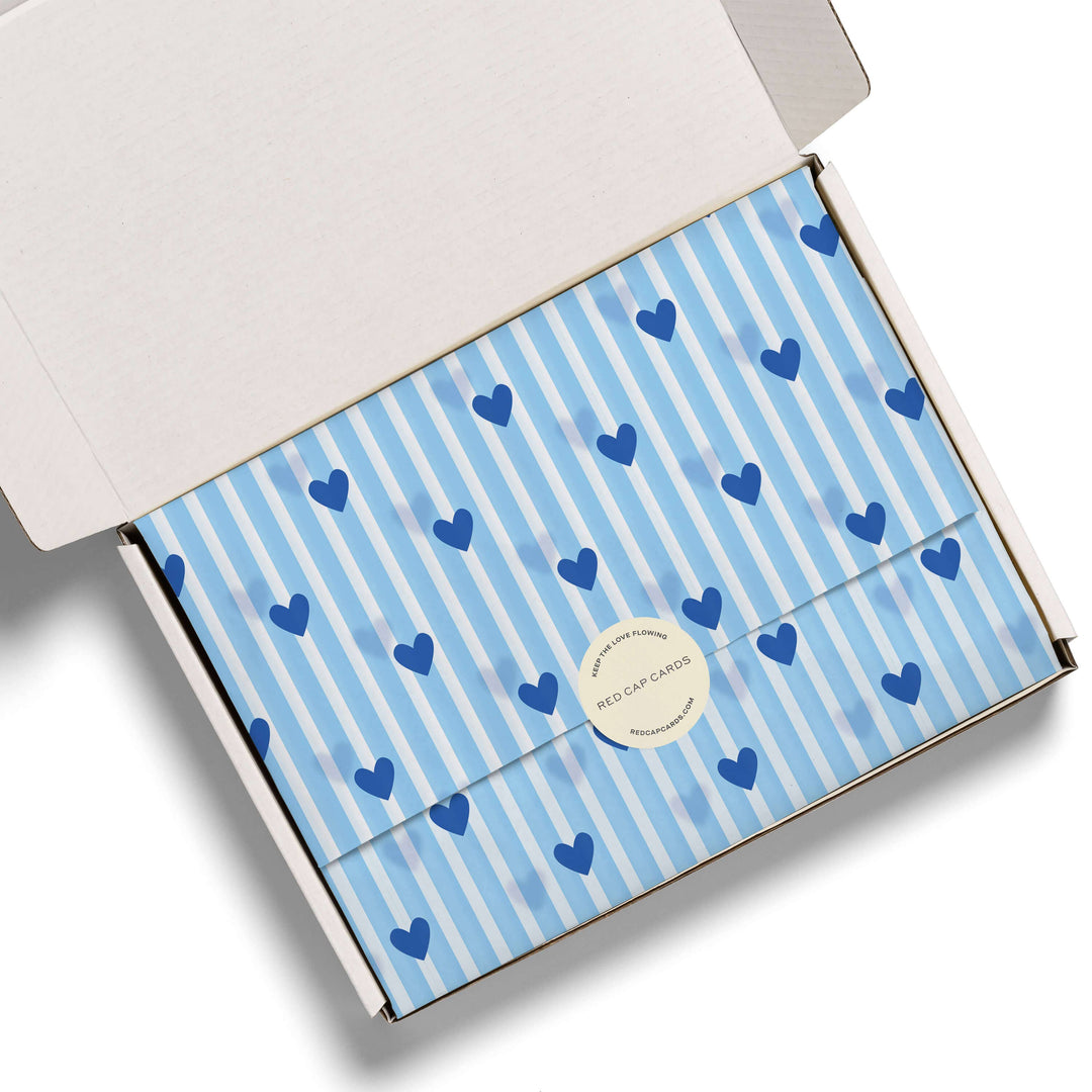 Blue Hearts tissue paper