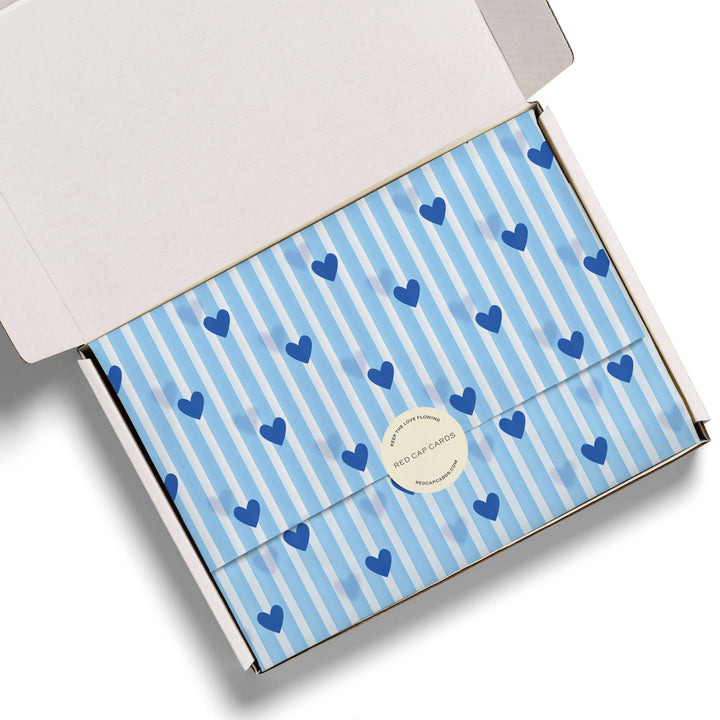 Blue Hearts tissue paper