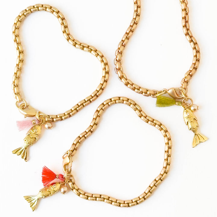 24K Gold Fish Bracelet – Charm Jewelry for Women