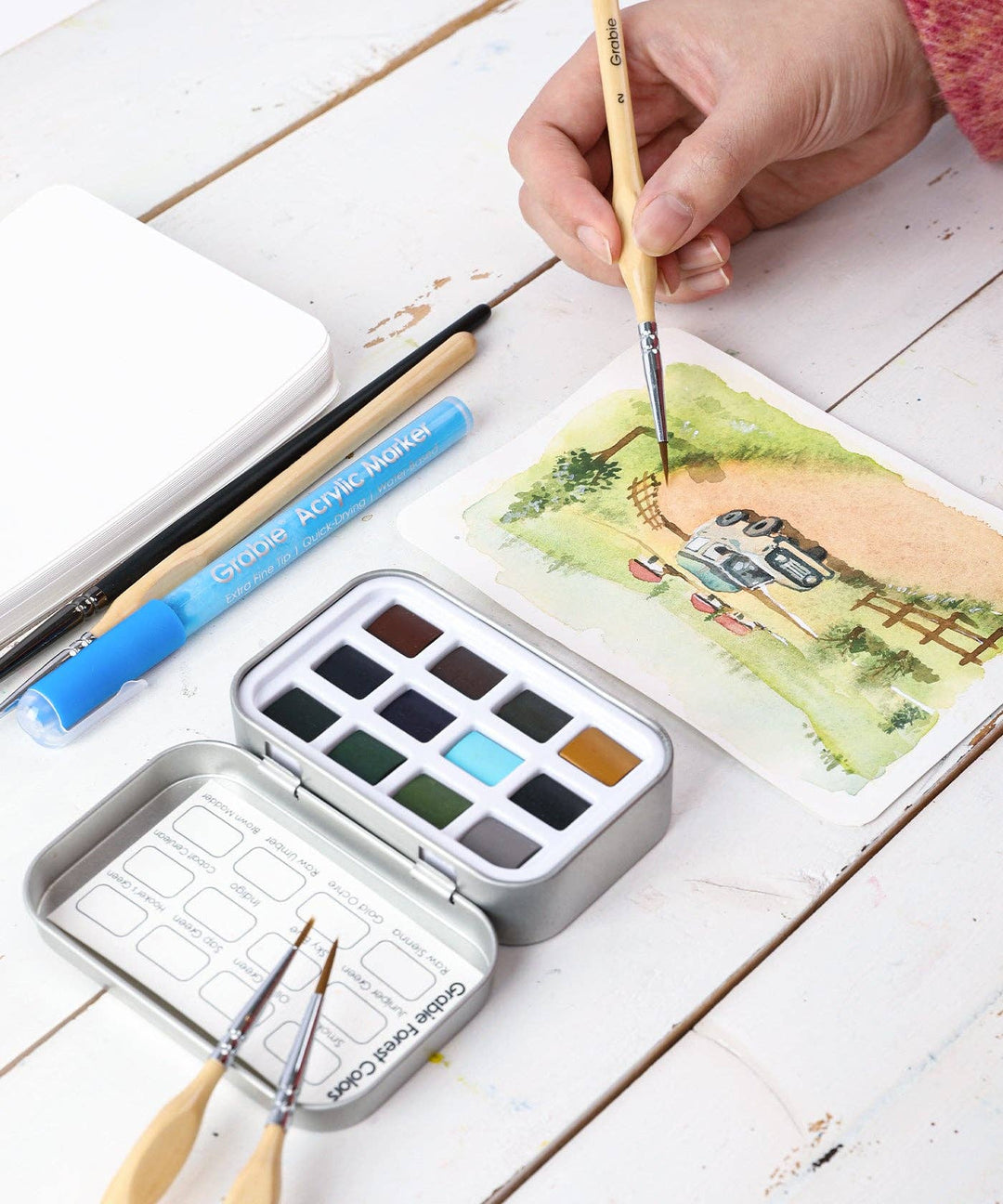 Watercolor Pocket Set of 12 - Forest Colors