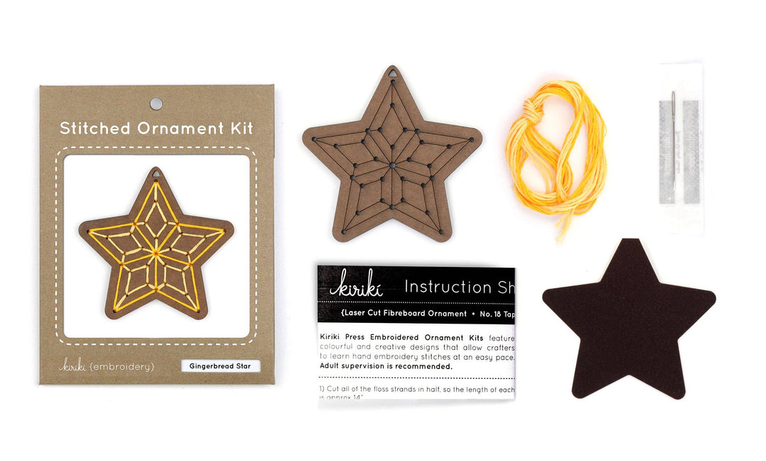 Gingerbread Star - DIY Stitched Ornament Kit