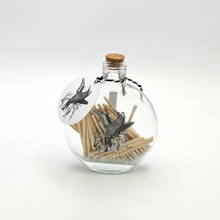 Matches In Black And White Bird Jar