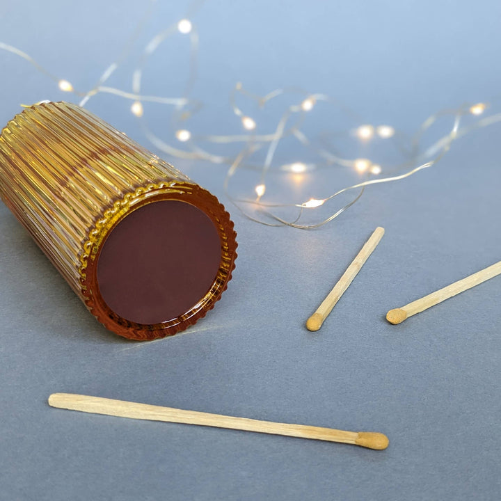 Matches In Orange Ribbed Jar