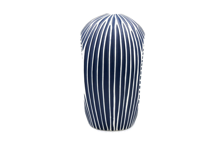 Handcrafted Porcelain Arch Vase White Stripe