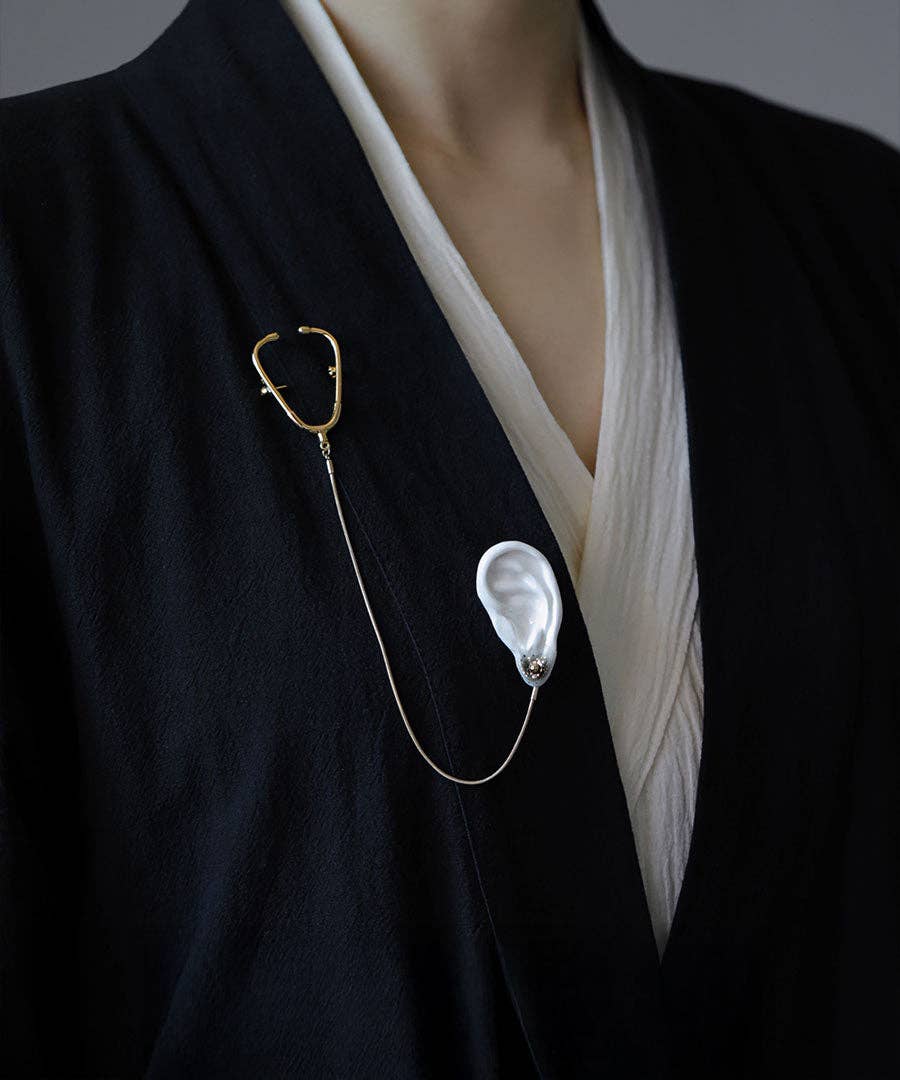 YIHE Ceramic Brooches "Stethoscope"