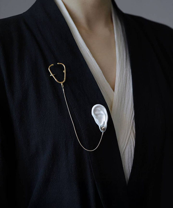 YIHE Ceramic Brooches "Stethoscope"