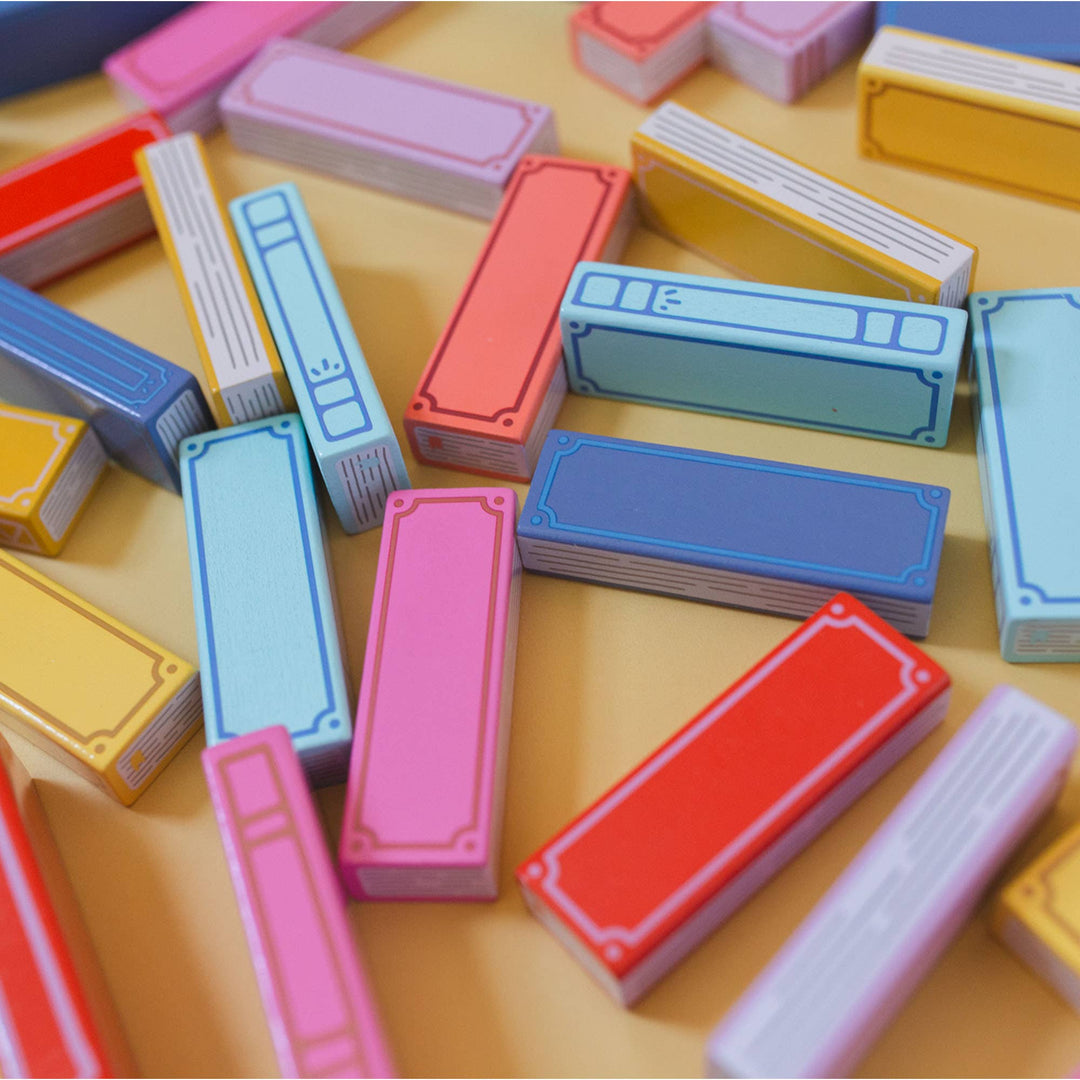 Tumbling Book Stack - Wooden Block Stacking &amp; Balance Game