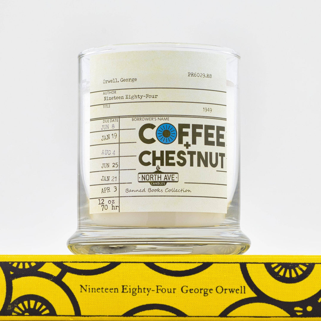 Banned Book Candle, George Orwell 1984 / dystopian books