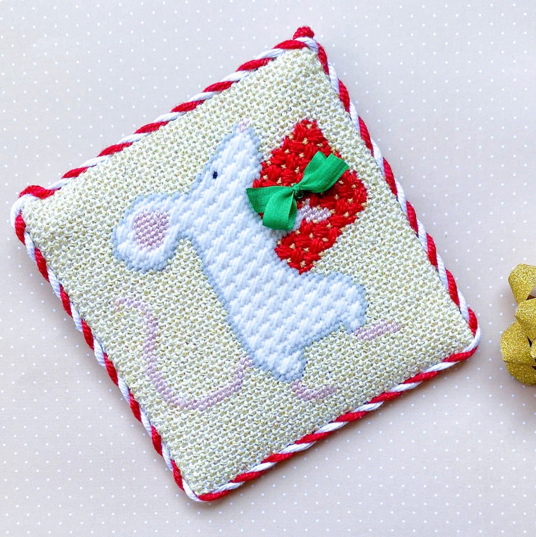Mouse w/Red Present Needlepoint Canvas