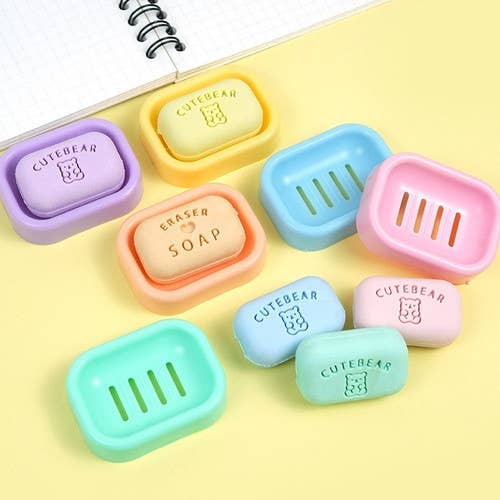 CUTE BEAR Soap Eraser - School writing  Desk Essencials