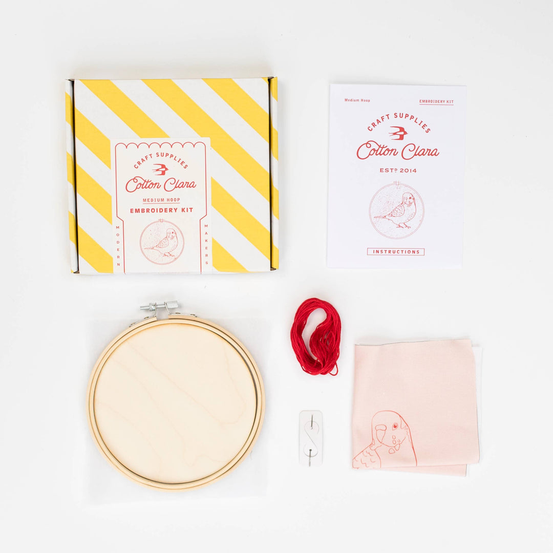 Budgerigar Embroidery Hoop Kit